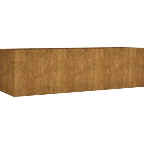 Vassoio per fioriera aiuola rialzata piante fiori terrazzo giardino giardino 280 x 80 x 80 cm acciaio corten marrone 020039423