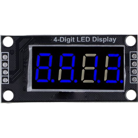 Module optoélectronique numérique bleu 0,36 pouce (9,14 mm) à 4 chiffres et 7 segments, avec circuit intégré TM1637 (1/5)
