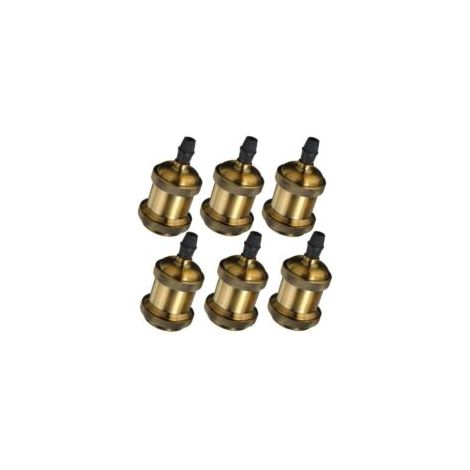 Portalámparas LED Edison E27 vintage, adaptadores de luz en espiral, 6 piezas (bronce) - Crezuo