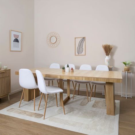 The Home Deco Factory – Table extensible haute 47-235 cm – 10 places – Marron – 90 cm de large – Design intemporel Klaus (1/5)