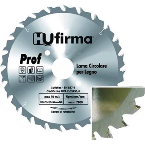 Lama Circolare Hu-Firma Legno 60 Denti Widia F30/25-250