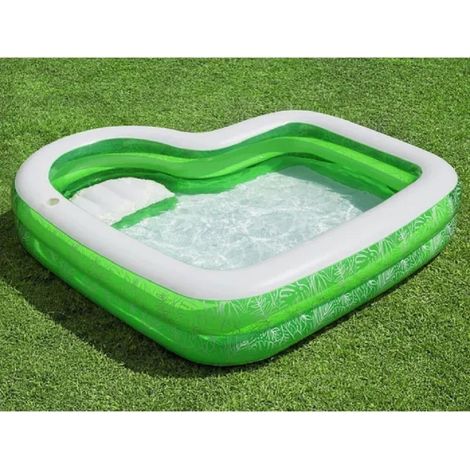 TRADE SHOP - Piscina Gonfiabile Per Famiglie Con Sedile Tropical Paradise 231x231x51 Cm 54336 - (1/5)