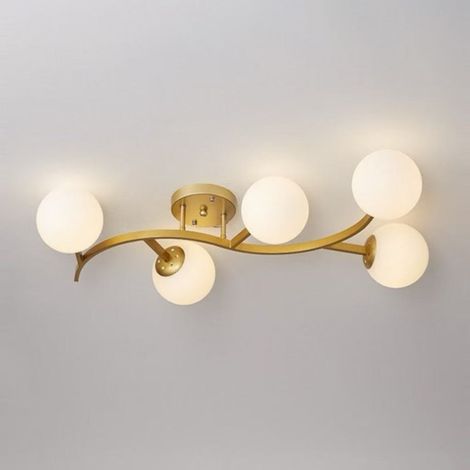 Plafonnier LED rétro, suspension encastrée, éclairage décoratif, E27, convient aux salons, salles à manger et couloirs. (1/5)