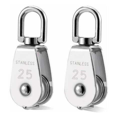 FENOPLASTICAFOREHILL 2 pezzi puleggia in acciaio inox 304 M25 puleggia di sollevamento rullo di carico (1/5)