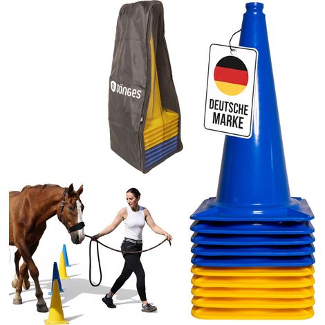 Jeu de 10 pylnes XXL, bleu/jaune avec sac de transport