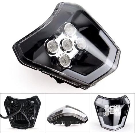 Moto phare LED plaque phare avant adapté for KTM EXC 300 XC XCF XCW XCFW SX SXF SXS 125 à 690 2012-2022 tête lumière mèche (1/3)