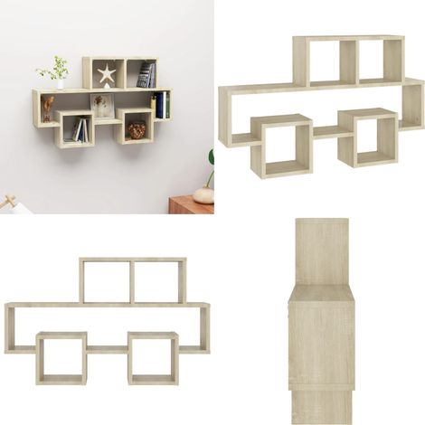 Wandregal in Autoform Sonoma-Eiche 82x15x51 cm Holzwerkstoff - Wandregal - Autoförmiges Regal - Wohnraumdeko - Regal Aus Holzwerkstoff - Sonoma-Eiche - Home & Living (1/5)
