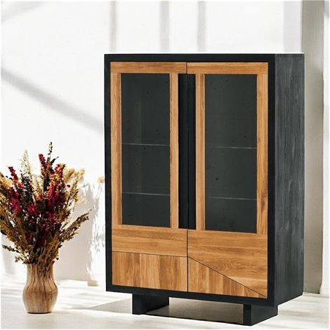 Buffet vitrine en bois FAIRLIE (1/4)