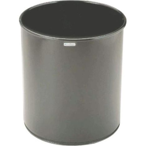 Corbeille A Papier Acier Epoxy15 L - Noir - Dim 270 X 300mm (1/4)