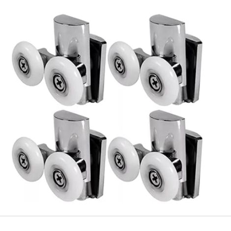 (23mm/2top+2bottom)Roulettes de Porte de Douche,23 mm Roues en Haut ou en Bas, porte Coulissante Douche pour Cabine Salle de Bains Porte en Verre