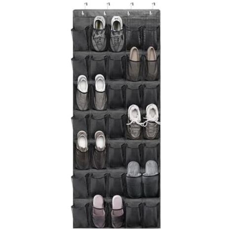 Porte Chaussures Mural,Rangement Chaussures Suspendu avec 35 Grandes Poches,Rangement porte à Suspendre Étagère Chaussure Pliables avec 4 Crochets pour Salle de Bain Chambre Cuisine (1/5)