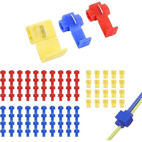 Connecteur Rapide de Dérivation, Ratio Utile Rouge Bleu Jaune, Raccord Électrique Auto-dénudant, Section Câble 0.3-6mm² AWG, Boîte Connexion Rapide (1/5)