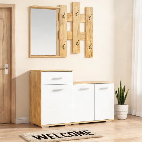 Console bianco en pannello truciolare 42 x 35 x 64 cm (1/5)