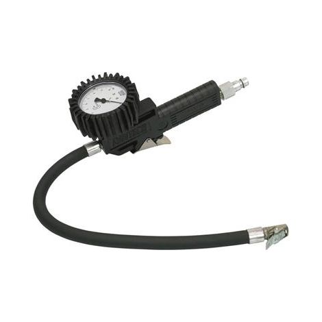 Ribitech – Pistolet pneumatique de gonflage homologué – Manomètre 0-10 bars – Raccord rapide 1/4' – Pour pneus de voiture, moto et VTT