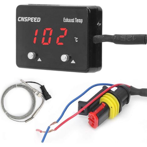 Abgastemperaturanzeige mit roter LED-Digitalanzeige, universell für 12-V-Fahrzeuge (1/5)