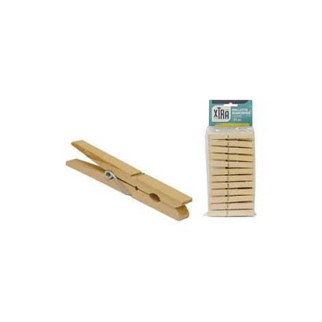 MOLLETTE BIANCHERIA LEGNO- - in confezione da pz.24 - 20 blister XTRA