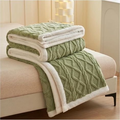 Plaid polaire doux – 150x200 cm – Vert – Couverture de canapé – Femmes et filles – Cadeau (1/5)