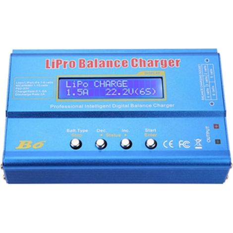 Chargeur de Batterie Numérique LCD, 80W, pour LiPo NiMH RC, Puissance de Charge 6A, Écran LCD, 133x87x33mm (1/5)