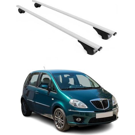 OMAC Dachträger Querträger für Lancia Musa 2004-2012 – Abschließbar – Max. 75 kg – 2 Stangen Stahl Silber (1/5)
