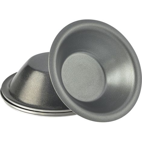 Moules à Pasteis De Nata, Lot de 6 moules, Ø extérieur 7.5 cm x H 2 cm, Aluminium revêtu, Noir (1/5)