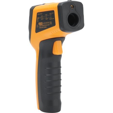 Thermomètre infrarouge numérique orange noir pistolet de température sans contact LCD rétroéclairé (1/5)