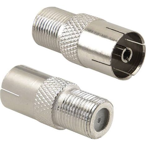 Adaptador antena F hembra a coaxial hembra  Negro