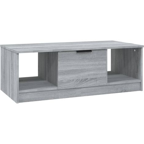 Tavolino con vano contenitore 102 x 50 x 36 cm grigio legno ingegnerizzato DEC039976