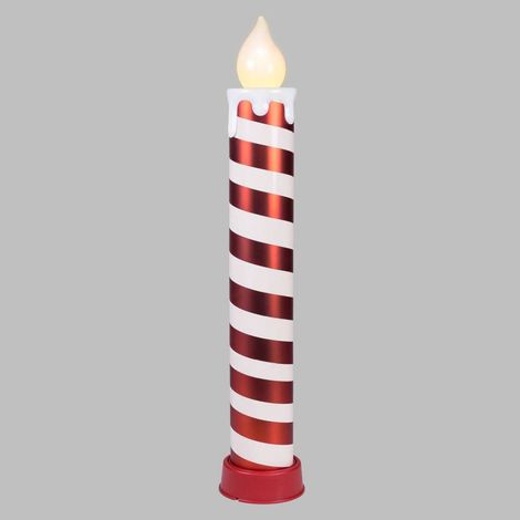 Bougie de noël géante blanche et rouge à LED effet flamme H82cm intérieur et extérieur IP44 (1/5)