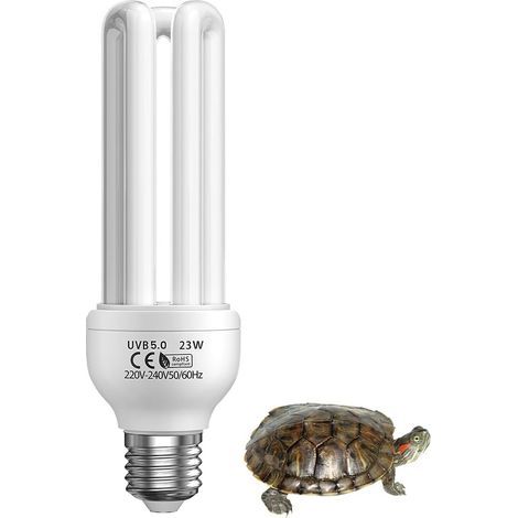 1 Ampoule UVB 5.0, 23W Culot E27, Lampe Fluorescente Compacte Pour Oiseaux Et Reptiles (1/5)