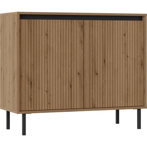 AX LIVING Sideboard Bodrum Kommode 2 Türen 100 cm Eiche Evoke