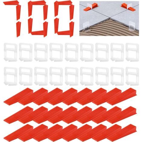 700 Pièces Système De Nivellement, 600 Entretoises 1,5 Mm, 100 Cales Pour Carrelage Mur Et Sol (1/5)