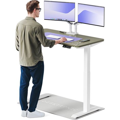 Desktronic Bureau assis debout HomeOne - 120x60cm - Blanc/Vert