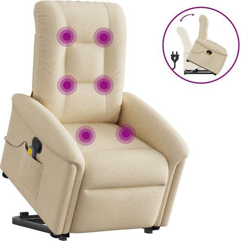 Fauteuil de massage inclinable en tissu beige