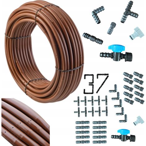 Tuyau d'irrigation goutte à goutte compensé en pression de 100 m et 37 accessoires (1/5)