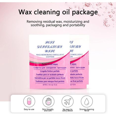 20 Lingettes Démaquillantes Cire Épilation, Nettoyage Salon & Maison, Pack Complet (1/5)