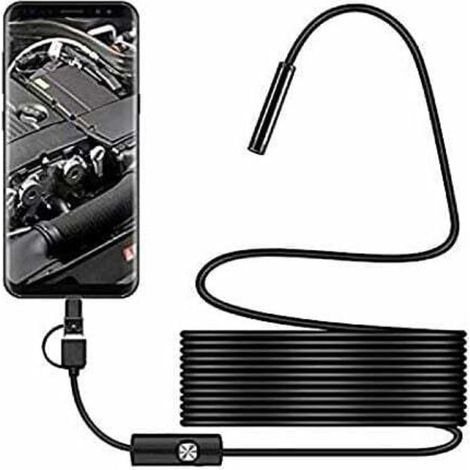 USB-Schlangeninspektionskamera, 2,0 MP IP67 wasserdichtes USB-C-Endoskop, Typ-C-Kamera mit 8 einstellbaren LED-Leuchten für Android und PC