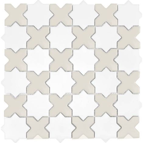 Mosaïque Star&Cross White Mix matt (1/5)