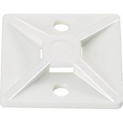 HellermannTyton MB4A-N66-NA-C1 Basetta di fissaggio autoadesivo, avvitabile 151-28469 aperture su 4 lati, senza alogeni,