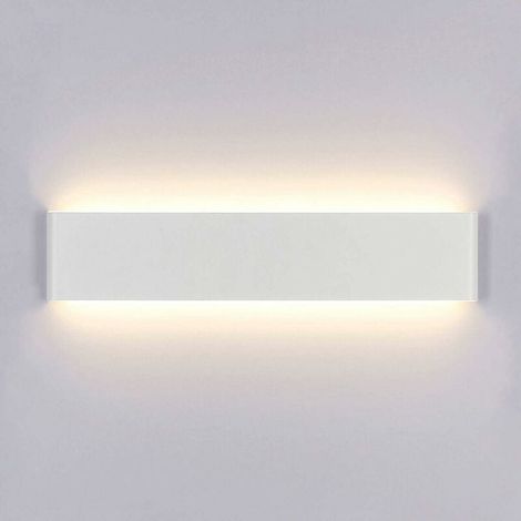 Applique Murale Interieur LED Lampe Chaud Moderne AC pour Chambre Salon Escalier Couloir Classe 14W 3000K 220V 36cm Acrylique Blanc (1/3)