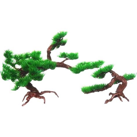2pièces Plante Artificielle Pour Aquarium Faux Pin Décoration Pour Aquarium Plante Plastique Vert Deux Différentes (1/5)