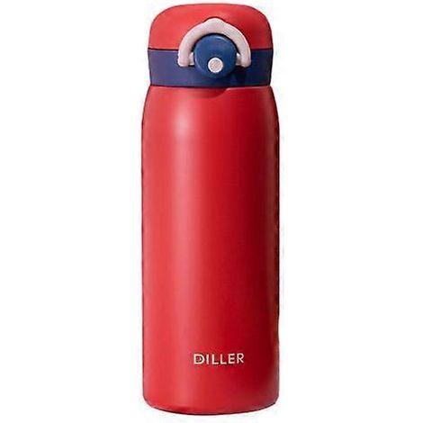Bouteille isotherme de 480 ml avec compartiment alimentaire, étanche et portable, idéale pour le café ou le sport.