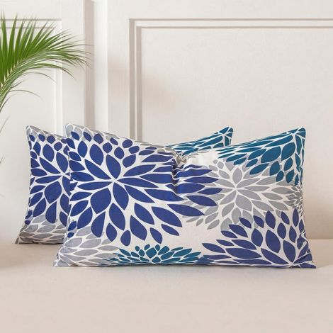Lot de 2 Housse de Coussin Décorative Bleu Marine Velours 30x50 cm Taie d'oreiller Boheme Coussin Decoratif Canape Salon Rectangulaire Aesthetic Décoration Maison pour Chambre Sofa Jardin (1/5)