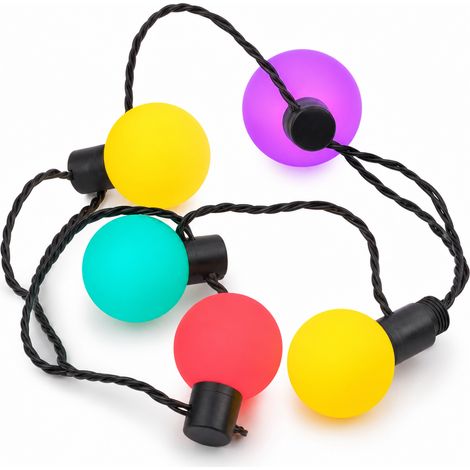 Guirlande LED Solaire Multicolore Extérieure, 40 Globes G50, Télécommande, 8 Modes, Raccordable, Camping et Fêtes (1/5)