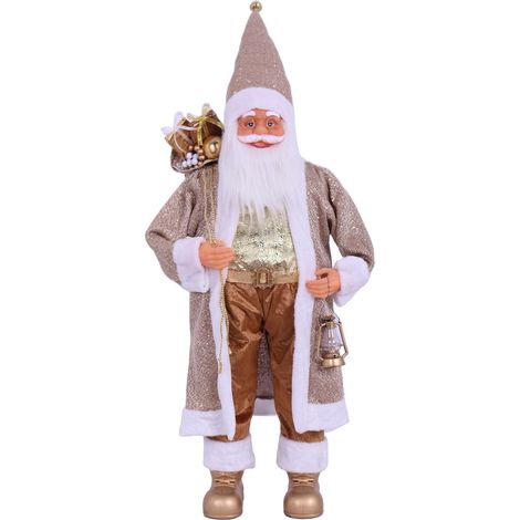 MAURY'S PUPAZZO DI BABBO NATALE CON VESTITO ORO DA 100 CM (1/2)