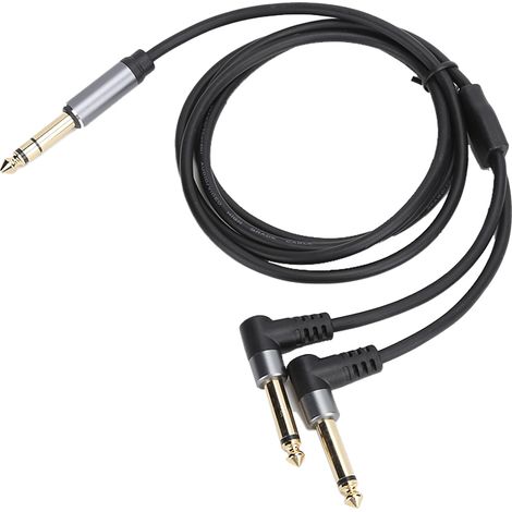 Câble séparateur audio stéréo vers mono 6.35mm mâle-mâle, longueur 1.5m, adaptateur de connexion (1/5)