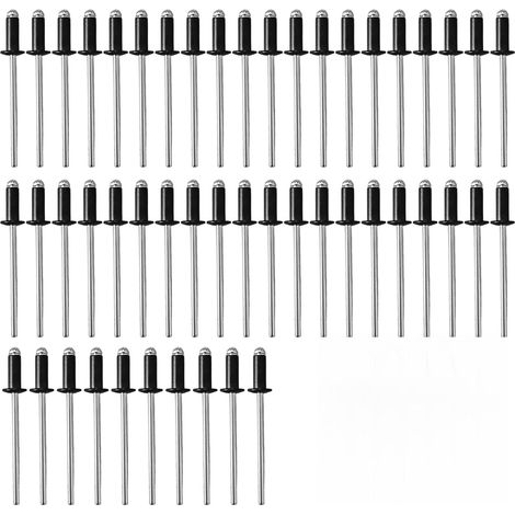 50pcs Rivets aveugles en aluminium avec large bride, Taille 3.2mm x 8mm, Résistants à la Corrosion, pour Construction, Automobile et Meubles (3.2mm x 8mm) (1/5)