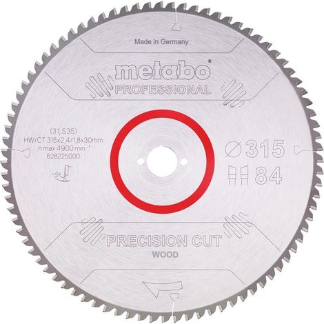 Metabo 628225000 Lama circolare 315 x 30 mm Numero di denti: 84 1 pz.