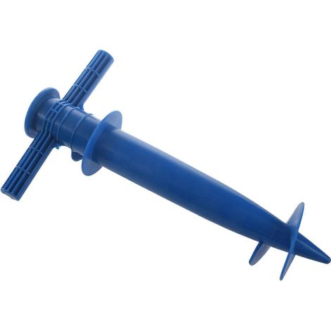 Support de parasol de plage extérieur avec piquet pour canne à pêche et support de terrasse - Bleu (1/5)