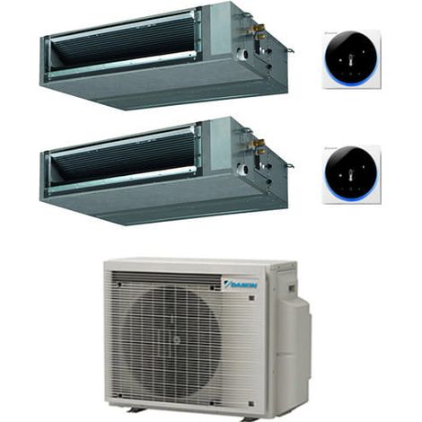 Daikin Kanalklimagerät mit mittlerer Prävalenz, Serie FBA-A9, R32 Dual Split Inverter, 12000 + 18000 BTU, mit EU 2MXM50A9 Klasse A+++/A++,