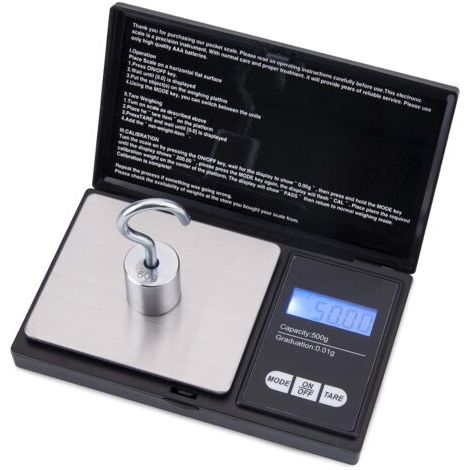 BUNTHAUS 500g/0,01g Noir Balance de Précision , Portable et Numérique Pro, Avec Écran LCD, 4 Unités, Fonction Tare  Pour Cuisine, Bijoux, Café (1/5)